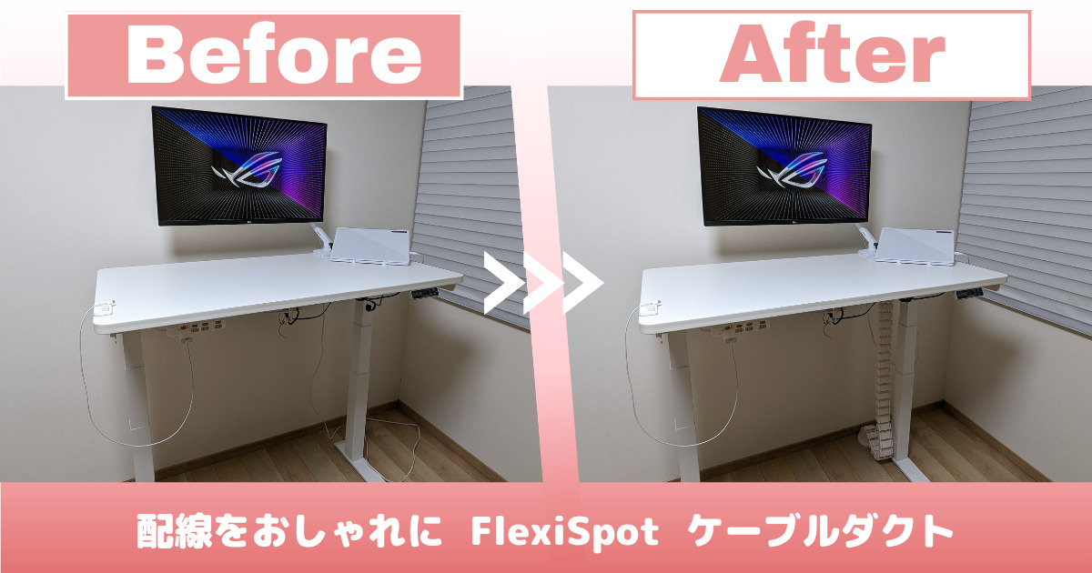 第8弾!!【デスク周りのビフォーアフター】配線をおしゃれに【FlexiSpot