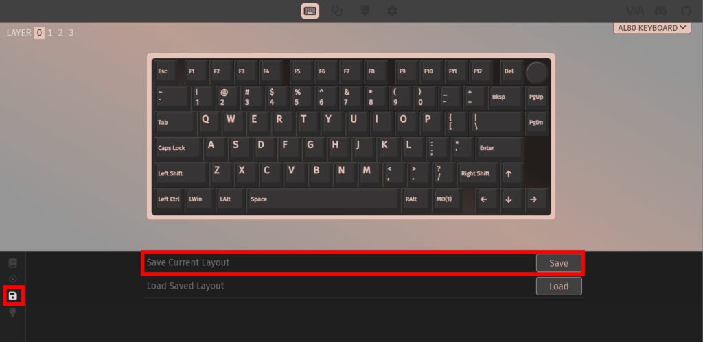 YUNZII AL80 VIAでキーマップ変更3