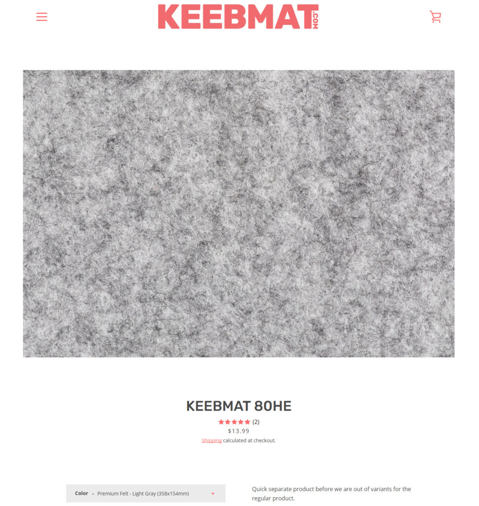 KEEBMAT 80HEのPremium Felt