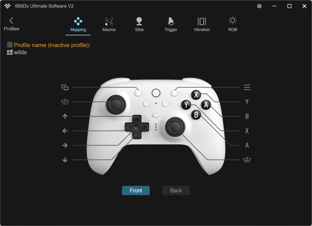 8BitDo Ultimate 2 Bluetoothのキーマップ変更1