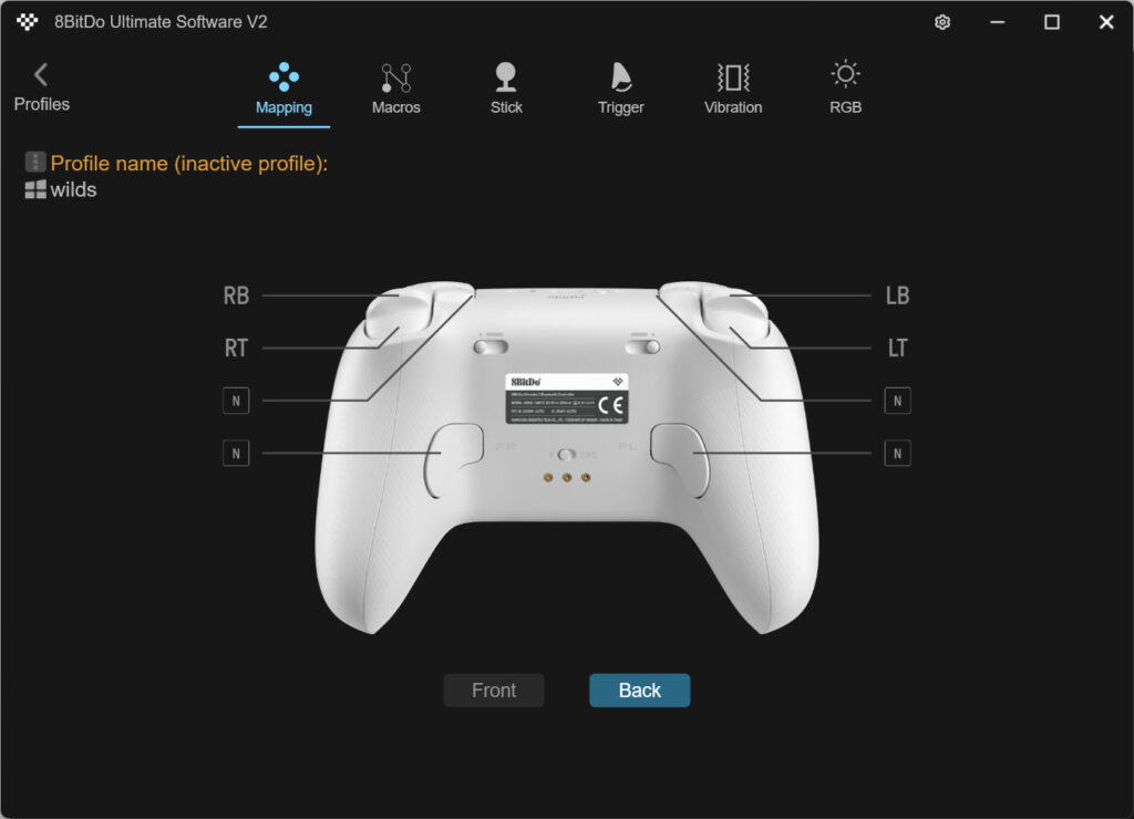 8BitDo Ultimate 2 Bluetoothのキーマップ変更2