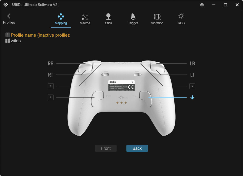 8BitDo Ultimate 2 Bluetoothのキーマップ変更4