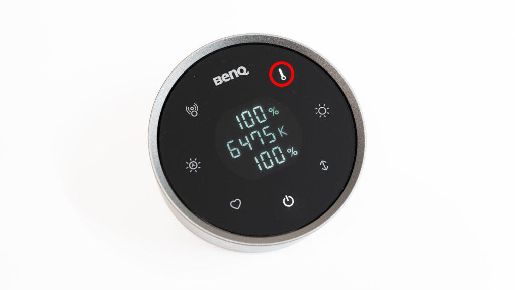 BenQ ScreenBar Halo 2のリモコンの『色温度調整』ボタン