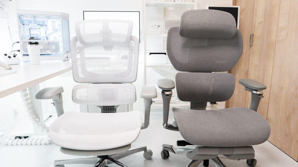 FlexiSpot C7 Pro2とFlexiSpot C7 Morpherのランバーサポートの位置の比較（一番低くした状態）