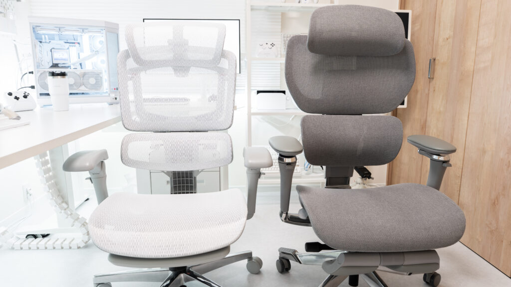 FlexiSpot C7 Pro2とFlexiSpot C7 Morpherのランバーサポートの位置の比較（一番高くした状態）