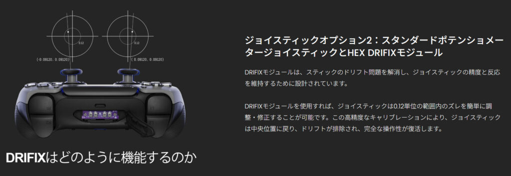 HEXGAMING PHANTOM ProのDRIFIXの説明